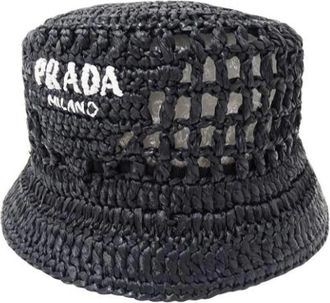 Prada Pre-owned Accessories, female, Black, Size: ONE SIZE Pre-owned Fabric hats