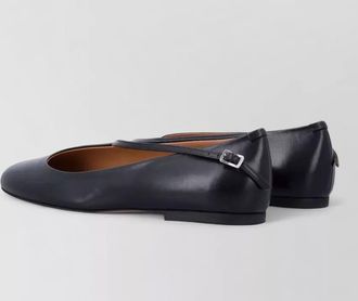 Jil Sander leather asymmetric strap ballerina flats