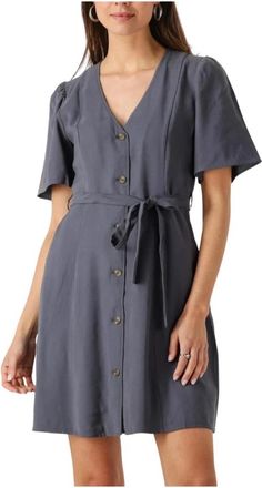 Modstr&ouml;m Blauwe Flare Jurk voor Vrouwen - Dames - Wikkelkleedje - Blauw - XS - Kleedjes