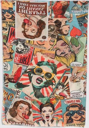 Faliero Sarti Graphic Print 100% Cashmere Scarf with Fringed Edges