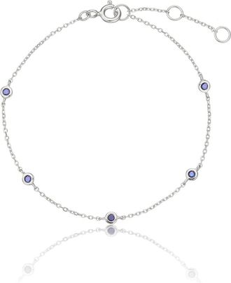 Lily & Roo Silver Five Stone Sapphire Bracelet