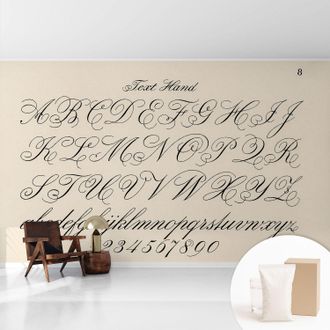 Tulup Tapete Vliestapete Mit Kleber - Wanddekoration - Wandfolie - 3d Tapete Wand - Wohnungsdeko Kalligraphische Schrift 416x254 Cm