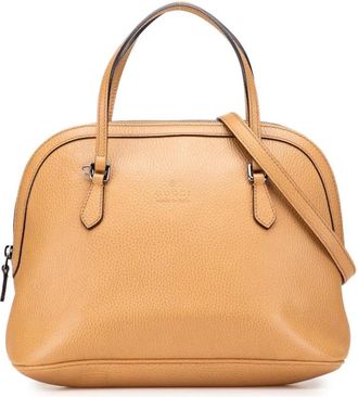 Gucci Pre-owned Handbags, female, Brown, Size: ONE SIZE Pre-owned Leather Dome Satchel