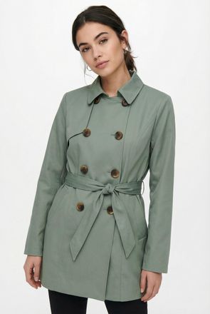 Only Trenchcoat ONLY ONLVALERIE TRENCHCOAT OTW NOOS, Damen, Gr. XL, laurel wreath, Web, Obermaterial: 100% Polyester, unifarben, figurumspielend ca. Mitte 