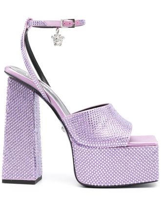 Versace Platform Sandals with Crystal Embellishments