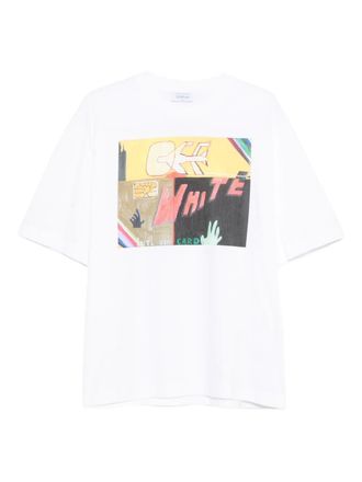 Off-white T-shirt met grafische print - Wit