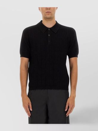 Balmain textured pattern polo shirt