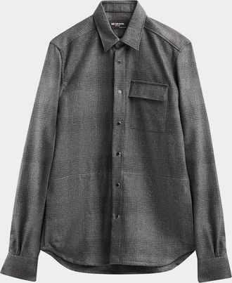 Kiton Men & apos;s Buba Plaid Wool-Cotton-Cashmere Shirt