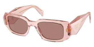 Prada Light Brown Rectangular Ladies Sunglasses PR 17WSF 19Q10D 51