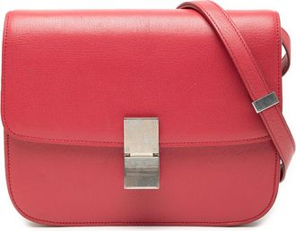 Celine Pre-owned Womens Medium Calfskin Classic Box - Poppy Leather - One Size