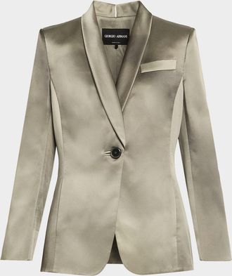 Giorgio Armani Ombre Satin Single-Breasted Blazer