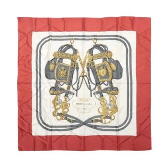 Herm&egrave;s Pre-owned Scarves, female, Red, Size: ONE SIZE Pre-owned Carr&eacute; 90 Brides de Gala Scarf