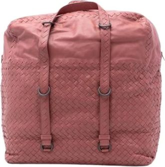 Bottega Veneta Vintage, unisex, Roze, ONE Size, Leer, Pre-owned Geweven Leren Handtas