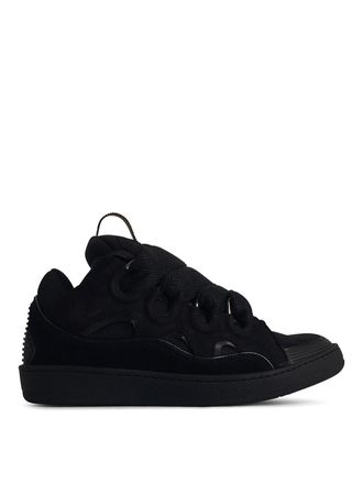 Lanvin Curb Black Leather Blend Sneakers