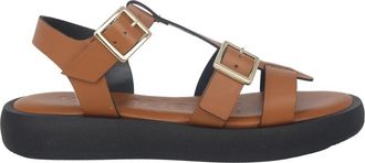 Wonders Bruine Leren Damessandaal - Dames - Sandalen - Bruin - 40 EU - Schoenen