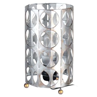 Tosel L&aacute;mpara de mesametal Alt.29cm aluminio dorado Pantalla: aluminio