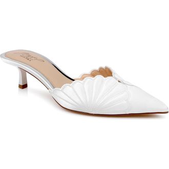 Badgley Mischka Palmer Mule in Ivory Satin at Nordstrom, Size 6.5