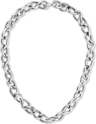 Calvin Klein Womens Sculptural Link Necklace - Silver - OS
