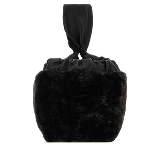 Jil Sander Black Shearling Clutch