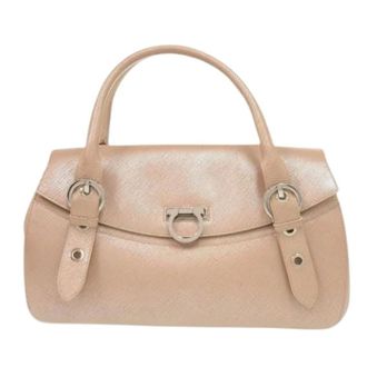 Ferragamo Pre-owned Handbags, female, Pink, Size: ONE SIZE Pre-owned Leather Handbag