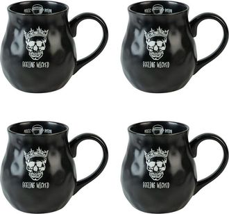 10 Strawberry Street Set Of 4 Boba Halloween Mugs - Feeling Wicked