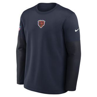 Nike Chicago Bears Scripted To Win Sideline Coach Nike Mens Therma-FIT NFL Long-Sleeve T-Shirt in Blue | 03BR0E077Q-NX3