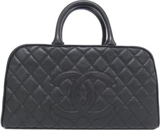Chanel Black Grained Calfskin Boston Bag (Pre-Owned)