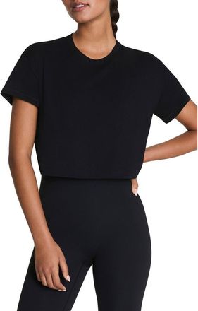 Spanx Supernaturals Crop T-Shirt in Very Black at Nordstrom, Size X-Small