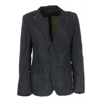 Polo Ralph Lauren Blazers, female, Black, Size: XS Denim Blazer with 2-Button Closure