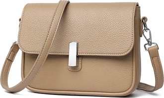 Generic Leather Shoulder Bag, Compatible For Women, Single Strap Handbag, Ladies Crossbody Purse With Multiple Pockets, Durable(Khaki)