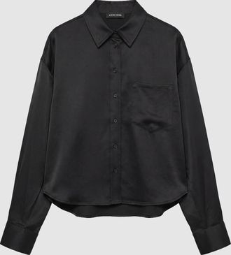 Anine Bing Chemise Scott Cropped Black