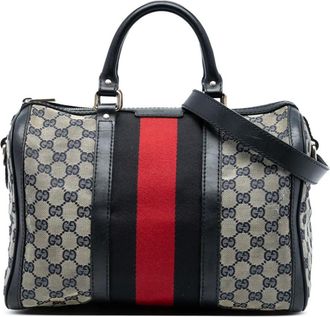 Gucci Borsa a tracolla Joy Boston media in tela GG con decorazione Web 2016-2025 - Marrone