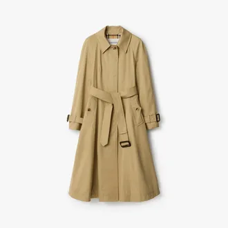 Burberry Long Gabardine Ellingham Fit-and-flare Car Coat, Size: 02