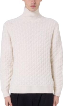Paolo Pecora High-Neck Wool Sweater With Textured Knit