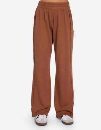 Michael Lauren Acosta Wide-Leg Raw Edge Pant In Camel