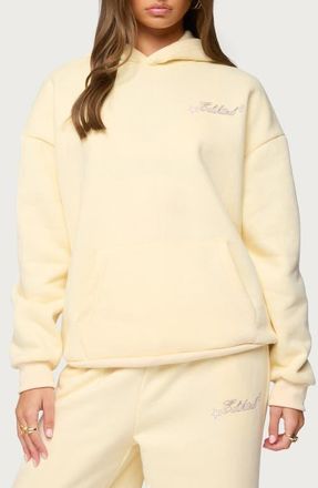 Edikted Club Edikted Oversize Cotton Blend Hoodie in Yellow at Nordstrom, Size X-Small