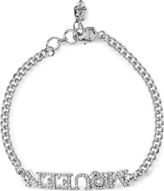 Alexander McQueen Bracciale con cristalli - Argento