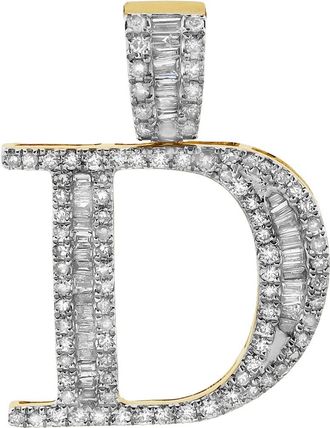 LuvMyJewelry D Initial Diamond Pendant 10K Yellow Gold - 0.77 Carats
