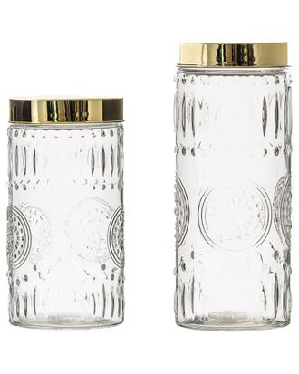 10 Strawberry Street Set Of 2 Logan Glass Canisters
