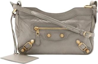 Balenciaga Pre-owned Vintage Clutch Bag - Dames - Vintage Schoudertas - Grijs - ONE Size - Leer - Vintage