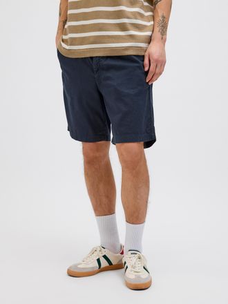 Jack & Jones Shorts JACK & JONES JPSTJAIDEN CAMPAIGN HYBRIDBONDISHORT MID, Herren, Gr. S, N-Gr, blau (schwarz navy), Web, Obermaterial: 80% Baumwolle, 20% Leinen, 