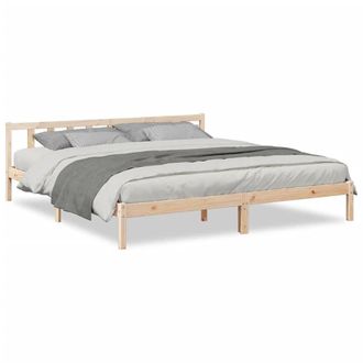 Berkfield Home Extra Long Bed Frame without Mattress 180x210 cm Solid Wood Pine in Brown