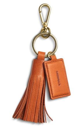 Shinola Leather Tassel Keychain in Rust at Nordstrom