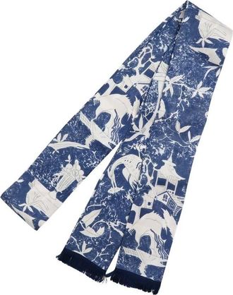 Valentino Pre-owned Valentino Printed Silk Muffler Scarf Ladies DXQQYRDTQXPMNBE4