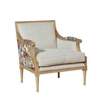 Robin des Bois Sill&oacute;n berg&egrave;re de madera maciza y tela floral tropical lino