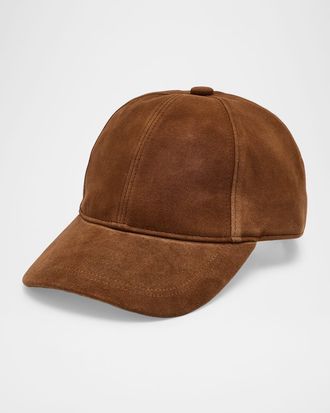 Sofiacashmere Mens Suede Six-Panel Baseball Cap