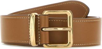 Miu Miu Beige Caramel Solid Buckle Belt