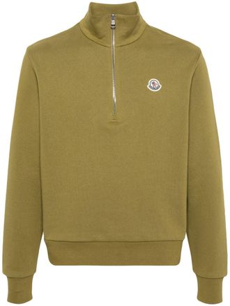 Moncler appliqué-logo cotton sweatshirt - men - Cotton - S - Green