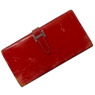 Hermès Pre-owned Wallets, female, Red, Size: ONE SIZE Pre-owned Leather wallets
