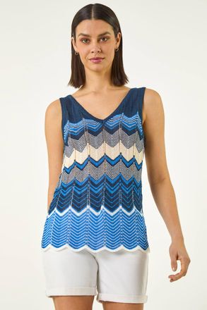 Roman Wave Chevron Knitted Vest